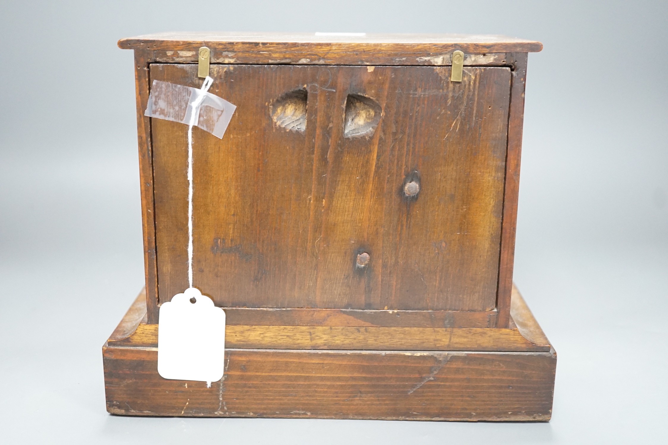 A late 19th century burr walnut and marquetry mantel clock, 21.5cm high